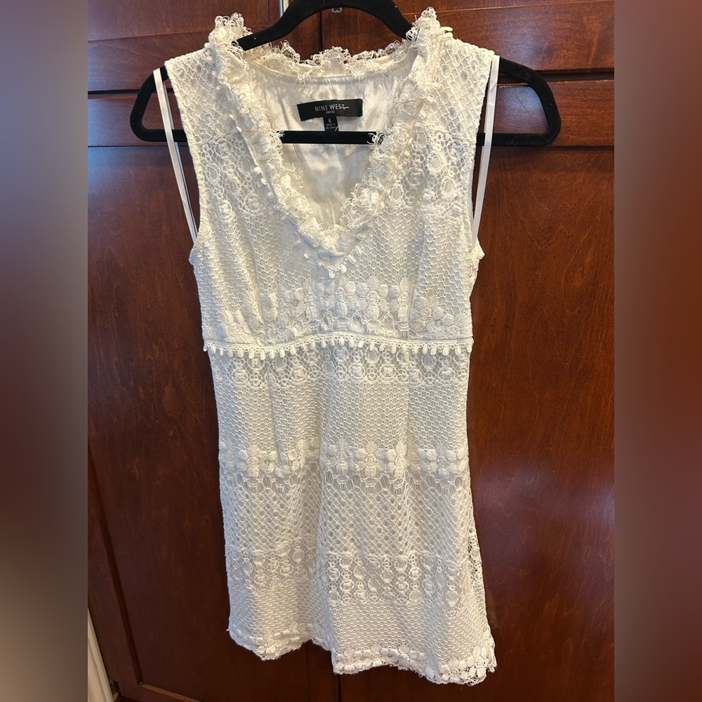 Nine West Ivory Lace Sleeveless Dress